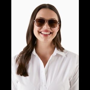 NEW Kate Spade New York Emmaline Sunglasses Gold Metal Aviators